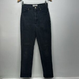 St John Jeans Denim Pants Cotton Straight Leg 5 Pocket Faded Black Gray Size 4